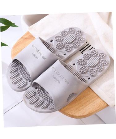 FRCOLOR 2 Pairs Massage Slippers for Men Women Slippers for Hotel Relax Slippers Spa Slippers Tub Massage Shoes Man PVC 27.00X11.00X5.00CMx2pcs Grey X 2 Pieces - Buy Online on GoSupps.com