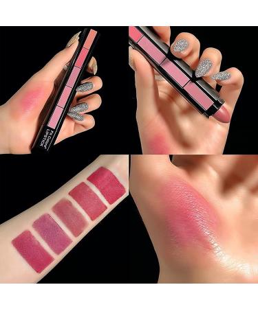  Hikaka Classic 5-in-1 matte lipstick non-marking waterproof long-lasting smooth soft to wear full color coverage non-sticky glossy moisturizing for women (A) - Buy Online on GoSupps.com