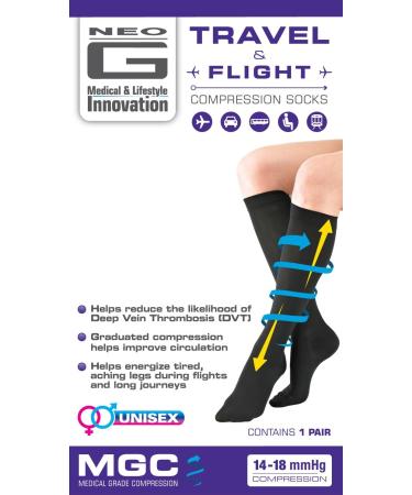 Neo G Women's Travel Compression Socks - Graduated Compression, Beige, Size M - Energize Legs During Travel and Inactivity - Buy Online on GoSupps.com