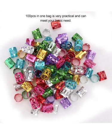 100Pcs Hair Braiding Cuffs Adjustable Dreadlocks Braid Beads Aluminum Metal Rings Cuffs Decoration Decorations Wig Accessories Colorful - Buy Online on GoSupps.com