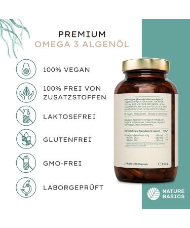 Veganes Omega 3 Algen l - 120 Hochdosierte Kapseln f r Gehirn Augen & Herz | 4 Monate Unterst tzung | Reinheit Laborgepr ft - Buy Online on GoSupps.com