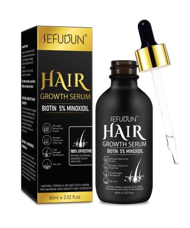 5%  inoxidil Hair Growth Oil  Biotin Hair Growth Serum for Stronger Thicker Longer Hair  Organic  inoxidil Hair Regrowth Treatment for Men Women  Nourishes Scalp  Stops Hair Loss & Thinning 2.02 fl.oz