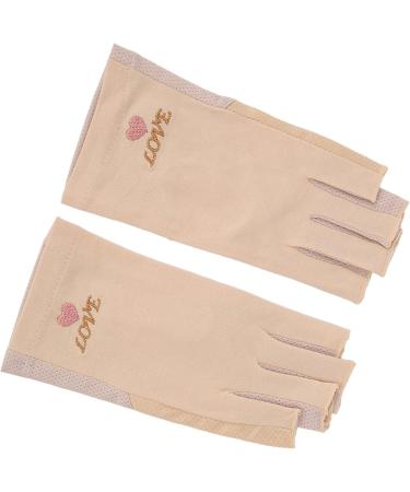  Fockety Fockety Nail Lamp Gloves Thoughtful Design Stretchable UV Protection Fingerless Manicure Gloves for Dry Nail Gel Medium Size Cotton Fiber (Light Yellow) - Buy Online on GoSupps.com