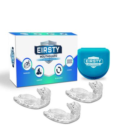 EIRSTY - Pack of 3 (one size fit all) Moldable Mouth Guards for Teeth Grinding Bruxism Clenching Sport Athletic Whitening Tray