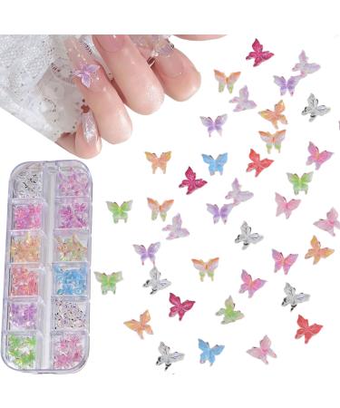 3D Butterfly Nail Charms 1Box 12Grids Resin Colorful Butterfly Nail Art Charms Mini Cute Nail Art Decorations for Women Girls Manicure Design DIY Crafts - Buy Online on GoSupps.com