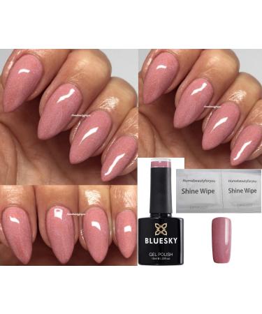 Bluesky PINK FINE GOLD GLITTER SS1903 AMELIA -Spring Summer Nail Gel Polish UV LED Soak Off 10ml