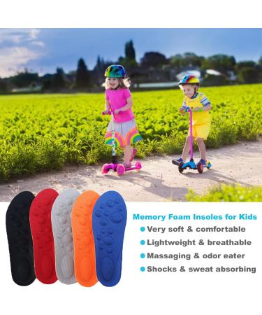 Kids' Athletic Shoe Insoles - Memory Foam Arch Support Inserts (5 Pairs) | Non-Slip Comfort for Boys & Girls | Fits Big Kid Sizes 1.5-5M (20.5-23CM - Buy Online on GoSupps.com
