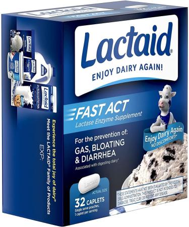 LACTAID Fast Acting Caplets - 64 Caplets (2 Pack) - Buy Online on GoSupps.com