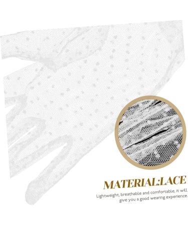 Beaupretty Short Lace Gloves 1 Pair Black Gloves Prom Accessories Tea Party Bridal Mesh Gloves Opera Gloves Hollowed-out Gloves Vintage Gloves for Woman Lace Dots Bride White 27.5x13x0.1cm - Buy Online on GoSupps.com
