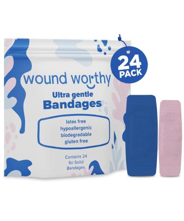 Wound Worthy So Solid Ultra Gentle Bandages - Superior Healing with Bordered Foam Dressing Ultra-Gentle Adhesive Varopis Sizes - Ideal for Wounds Bed Sores and Sensitive Skin (24 per Box)
