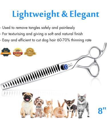 Jason Professional Dog & Cat Chunker Scissors - 8 Inch Fur Care Shears with 26 Teeth - Japanese 440C Stainless Steel - Buy Online on GoSupps.com