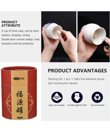 Buy Porcelain Moxibustion Device - Ceramic Moxa Warmer & Massage Cup Tool for Pain Relief - International Shipping Available - Buy Online on GoSupps.com