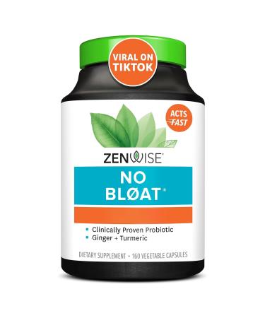 Zenwise No Bloat (Digestive Enzymes) 160 Capsules Gluten Free Soy Free Non-GMO