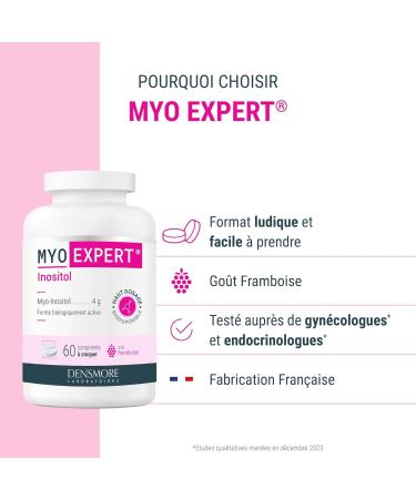 Densmore - MYO EXPERT - 4000mg myo inositol - SOPK quilibre hormonal - Compl ment alimentaire - Haut dosage myo inositol - 60 comprim s croquer - Cure 20 jours - Go t frambroise - Buy Online on GoSupps.com