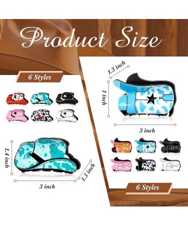 Yunlly 12 Pcs Western Cowboy Hair Claw Clips - Leopard Star Cowgirl Boot Hat Jaw Hair Clip Set for Girls - Buy Online on GoSupps.com