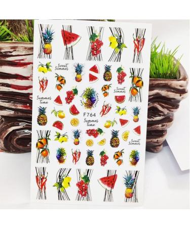 4Sheets Easy To Use Fruit Nail Art 3D Self-Adhesive Design Sticker Nail Stickers Decoration - Buy Online on GoSupps.com