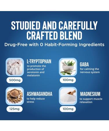 Relaxium Sleep Aid Professional Strength Formula for Adults | 5mg Melatonin Magnesium Glycinate Valerest & Ashwagandha | Non-Habit Forming Sleep Support | 60 Capsules 30-Day Supply - Buy Online on GoSupps.com
