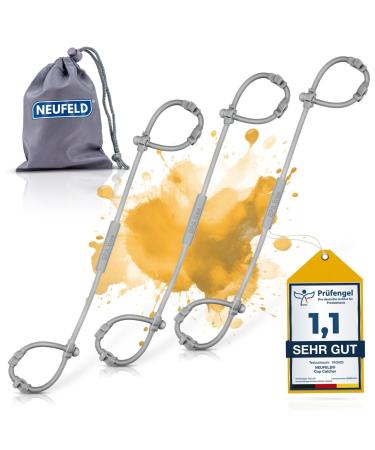 Neufeld 3x pacifier chain (including free pocket & e -book) - Cup catcher baby - buggy toy to fasten - safety belts for toys gray