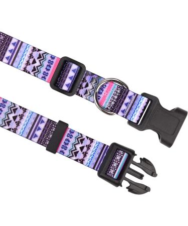 Mihqy Adjustable Soft Dog Collar - Bohemian Flower & Geometric Design for Small Medium & Large Dogs | Purple Bohemia L (Neck 38-63 cm) - Buy Online on GoSupps.com