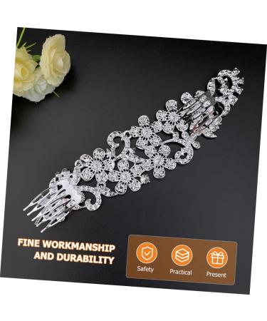 Mikinona Crystal Hair Comb Floral Headpiece Bridal Hair Comb Flower Crystal Hair Accessories Bridal Hair Accessories Wedding Hair Clip Crystal Hair Clips Manual The Photo Rhinestone Bride - Buy Online on GoSupps.com