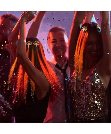 30 Pack Red LED Fiber Optic Hair Barrettes - Light-Up Extensions for 4th of July Party Favors & Festivals - Buy Online on GoSupps.com