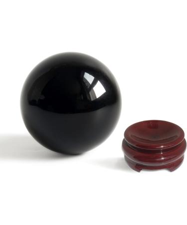 Mina Heal 150mm Obsidian Crystal Ball for Feng Shui Meditation & Interior Decor - 100% Authentic Fortune Teller Stone - Buy Online on GoSupps.com