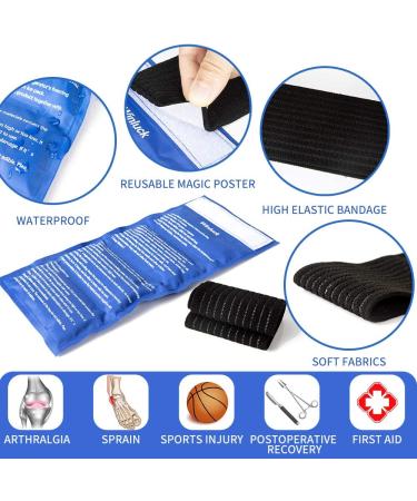 2-Piece Gel Ice Cold Packs for Joint and Muscle Pain Relief - Reusable Hot/Cold Compress for Injuries on Shoulder, Back, Knee, Neck, Ankle & More - Buy Online on GoSupps.com
