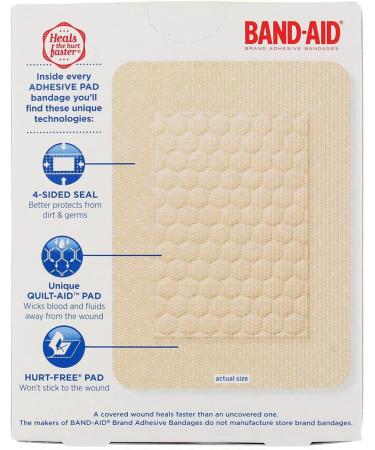 BAND-AID TRU-STAY Large Adhesive Bandages - 10 Count, 3 Count - Pack of 1 - Buy Online on GoSupps.com