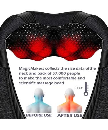 MIRAKEL Shiatsu Neck and Back Massager with Heat - Electric Massager for Muscle Pain Relief - Shoulder Massager - Graduation Gift - Black - Buy Online on GoSupps.com