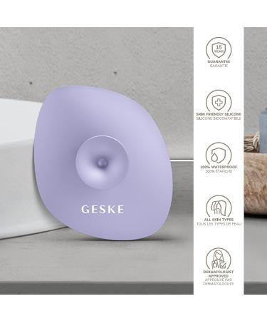 Geske SmartAppGuided Facial Brush 4-in-1 | Professional Silicone Cleaning Device | Soft Handle | Purple Skin Care Tool for Ultimate Facial Cleansing - Buy Online on GoSupps.com