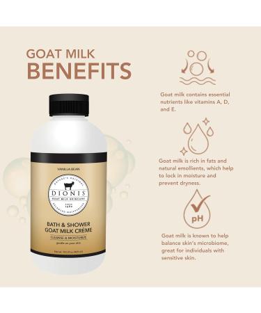 Dionis Goat Milk Skincare Vanilla Bean Bath Soap & Liquid Shower Cr me - Moisturizing Body Wash for Sensitive Skin USA Made Cruelty-Free 14.5 oz - Buy Online on GoSupps.com