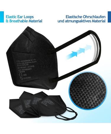 Buy Virshields FFP2 Mundsprung Mask - 94% PFE 99.99% VFE 5-Layer Protection EN 149 Certified Available in Black - 20 Pack for International Shipping - Buy Online on GoSupps.com