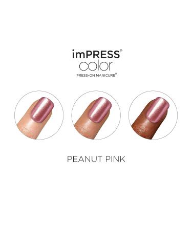 KISS imPRESS Color Press-On Nails Gel Nail Kit - Peanut Pink, Short Length, PureFit Technology - Polish-Free Manicure Set with Prep Pad, Mini Nail File, Cuticle Stick, 30 Fake Nails - Buy Online on GoSupps.com