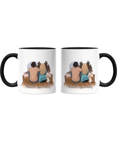 Personalized Kiddle-Design Couple with Cats Mug - Perfect Gift for Cat Moms & Dads | Unique Black Cat Owner Present - Buy Online on GoSupps.com