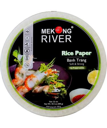 Lyan Mekong River Banh Trang Vietnamese Rice Paper Round 22cm - 300g - Pack of 3 | Gluten-Free | Vegan | Halal | 100% Natural Rice Paper 300g (Pack of 3) - Buy Online on GoSupps.com