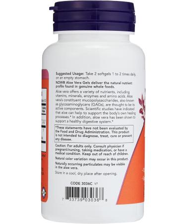 Now Foods Aloe Vera 10,000 Gels - 100 Softgels - Buy Online on GoSupps.com