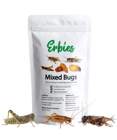 Erbies Edible Bugs Mixed Trail Mix, 15g Bag, Seasoned and Crunchy Insects, Crickets, Grasshoppers, Silkworm Pupae, and Sago Worms, Protein Packed Snack, Fun Gift Idea (1-Pack) 1 Count (Pack of 1)