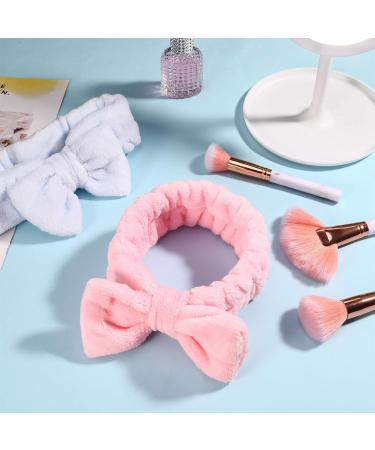 GOTH Perhk 4 Pack Spa Bowknot Hair Bands Coral Fleece Makeup Headband Elastic Head Wrap for Washing Face Shower Yoga Sports Skincare(Beige Pink Blue Navy Blue) - Buy Online on GoSupps.com
