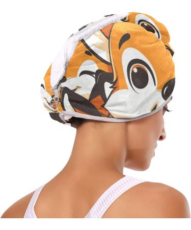 Buy Cute Cartoon Foxes Hair Towels - 2 Pack Super Absorbent Quick Dry Hair Turbans for Women & Girls - Buy Online on GoSupps.com