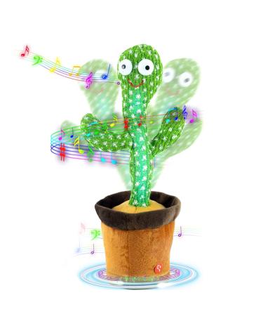 Cactus Toy for Toddler Sensory Toys for Babies 1 2 3 4 5 Year Old Dancing Singing Talking Lighting Repeating Cactus Toy for 1-6 Year Old Boys Girls Toddler Kids Birthday Present Gifts Age 6M+ (color1)