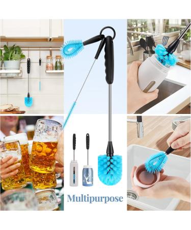 Unifun 3-in-1 Water Bottle Brush Set - Long Handle Stainless Steel Cleaner for Narrow Neck and Sports Bottles - Buy Online on GoSupps.com