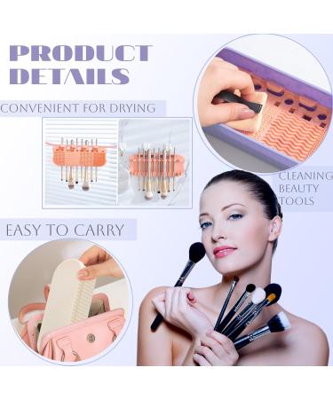 Buy Makeup Brush Cleaning Mat - Silicone 3-in-1 Cleaner & Organizer | Travel-Friendly Beige Brush Storage - Buy Online on GoSupps.com