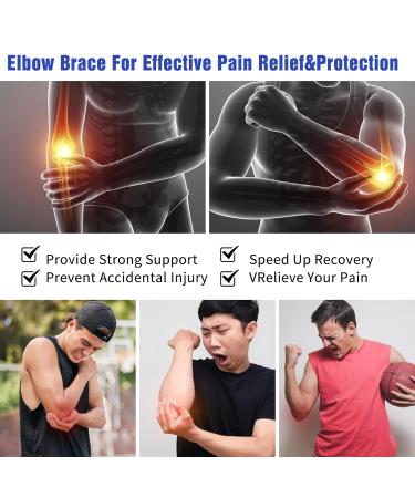 Adjustable Elbow Brace & Support for Tendonitis Epicondylitis Pain Relief Sleeve for Tennis Golf Weightlifting & Arthritis Shop Now - Buy Online on GoSupps.com