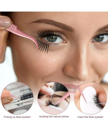5-Piece Rose Gold Eyelash Extension Tweezers Set - Straight and Curved Tips, Stainless Steel Precision Tweezers for False Lashes, Eyelash Volume, and Extension Application - Buy Online on GoSupps.com