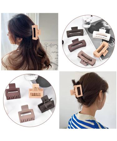 12 Pcs Rectangle Hair Clips Set for Women and Girls - Includes 6 Large Claw Clips for Thick Hair and 6 Small Claw Clips for Thin Hair - Buy Online on GoSupps.com