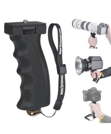 Universal Ergonomic DSLR Mirrorless Camera Camcorder Monocular Hand Grip Stabilizer, Portable Handheld Selfie Stick, Long Focus Lens Video Light Holder Mount for YouTube Tiktok Vlogging Starter Kit