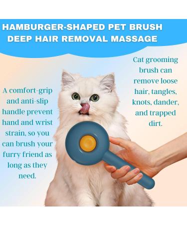 Cat Grooming Brush for Long/Short Haired Cats - Self Cleaning Slicker Pet Comb for Shedding Mats, Tangles - Blue - Buy Online on GoSupps.com