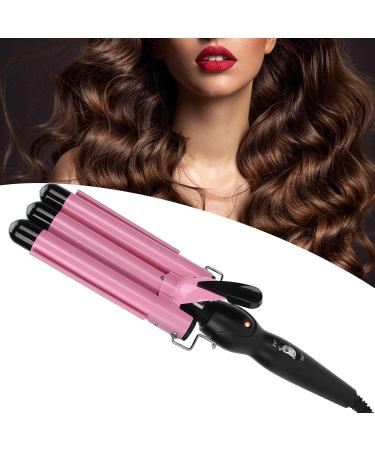 3 Barrel Hair Waver Adjustable Temperature Hair Crimper Heats up Quickly Crimping Iron for Hair Compatiable for All Hairstyles (Pink 28mm) - Buy Online on GoSupps.com