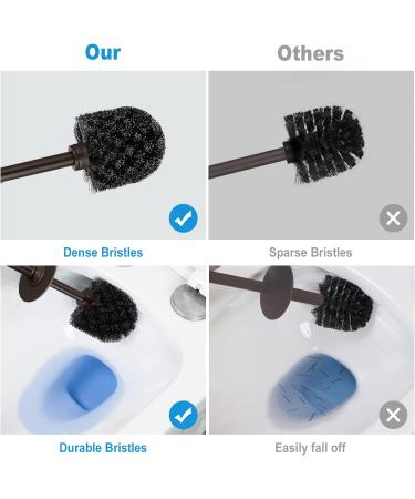 Toilet Bowl Brush Holder Set: 2 Pack Modern Deep Cleaning Bathroom Toilet Scrubber with Caddy for rv - Rim Decorative Accessories Cleaner Brushes for Toilet - Bronze A-bronze - Buy Online on GoSupps.com