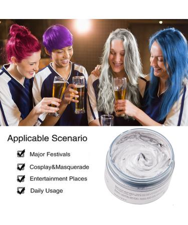 Silver Gray Hair Color Wax 4.23 oz - Natural Temporary Hairstyle Cream for Party, Cosplay & Clubbing - Buy Online on GoSupps.com